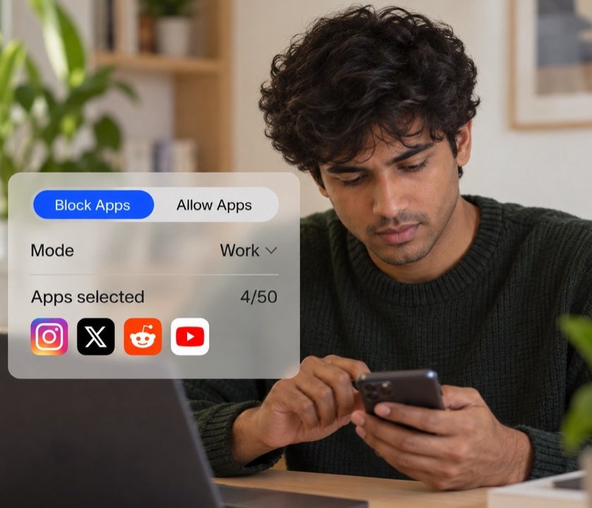 Choosing which apps to block in the Unplug app